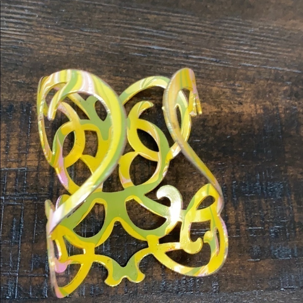 𝅺YELLOW & Pink Cuff Bracelet - Picture 2 of 2